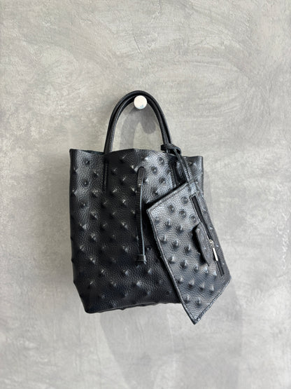 スタッズエンボスバッグ（モノトーン）／イタリア・フィレンツェのレザーバッグ
