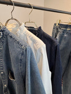 【予約⚡︎販売】ライトオンスデニムフリルシャツ／MG BL - 27014 - S／MARGAUX VINTAGE／2027 PRE SPRING COLLECTION