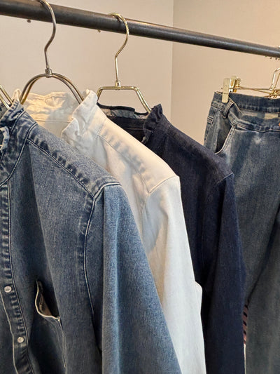 【予約⚡︎販売】ライトオンスデニムフリルシャツ／MG BL - 27014 - S／MARGAUX VINTAGE／2027 PRE SPRING COLLECTION