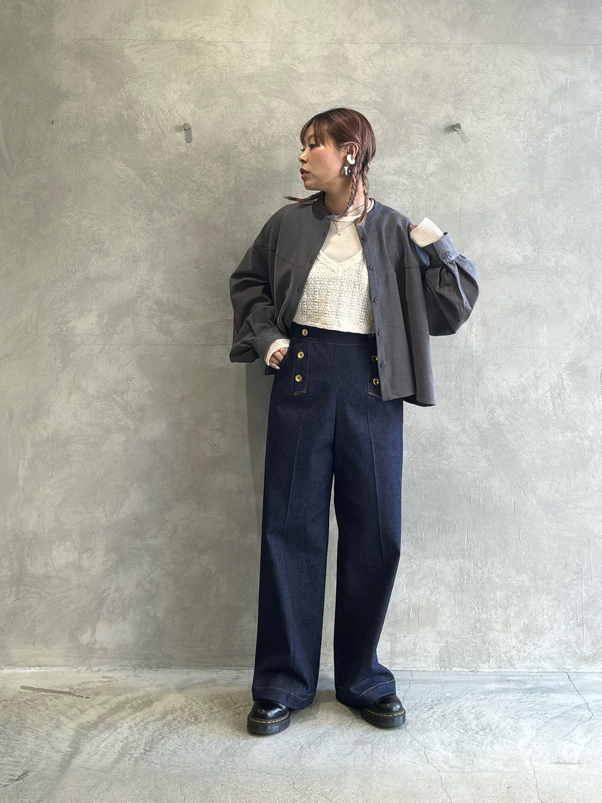 ★ラウンドステッチサーキュラシャツ／CYAN tokyo