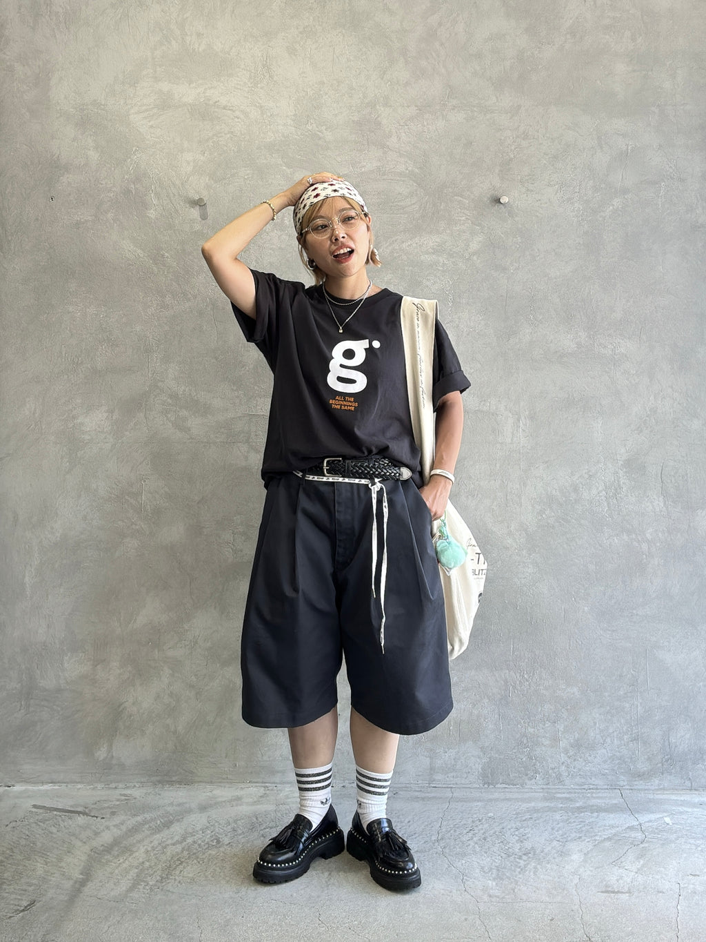 受付終了【予約販売】men'sサイズ／"g"フロッキープリントTシャツ／ING