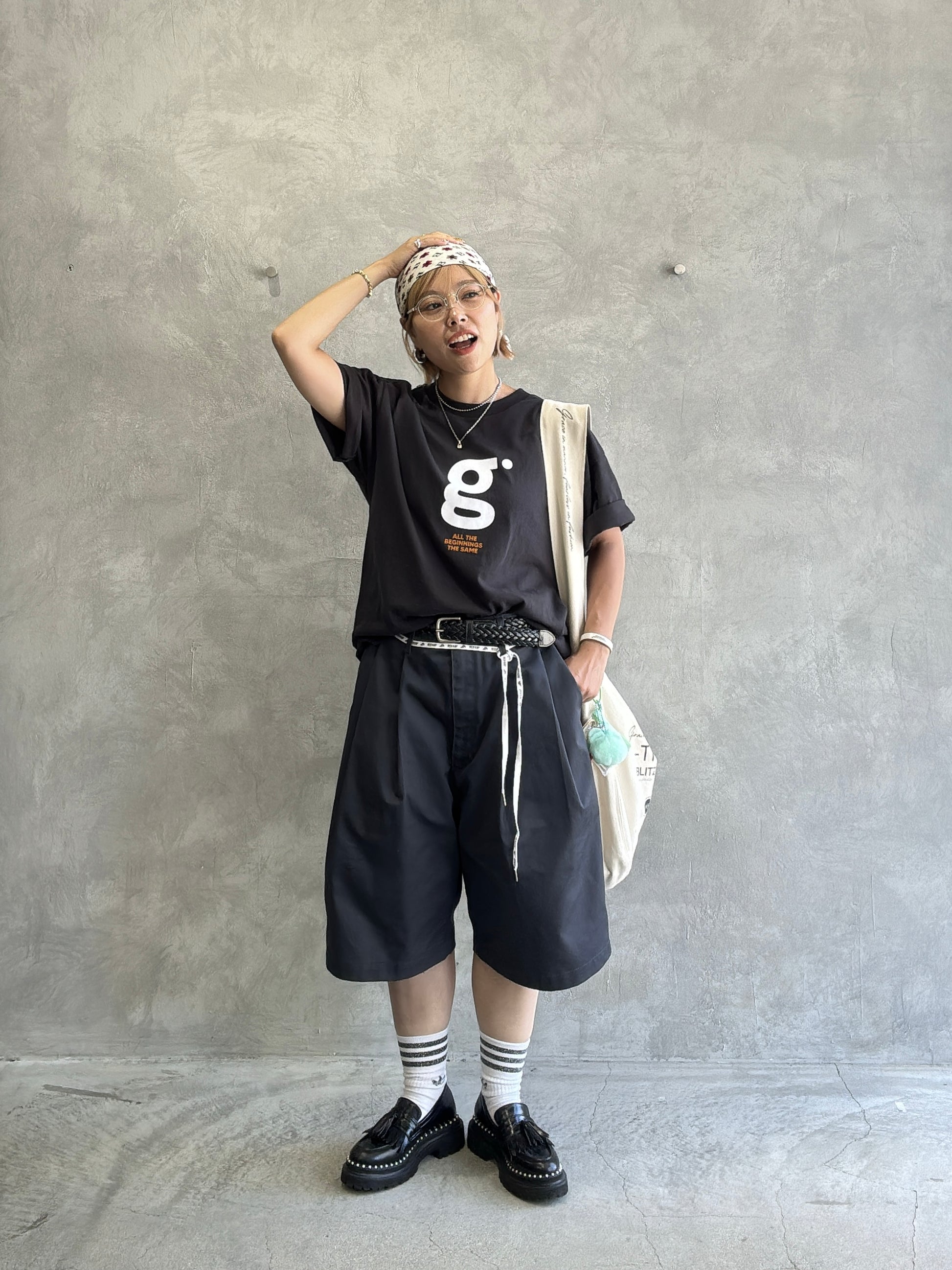 【予約販売】men'sサイズ／"g"フロッキープリントTシャツ／ING
