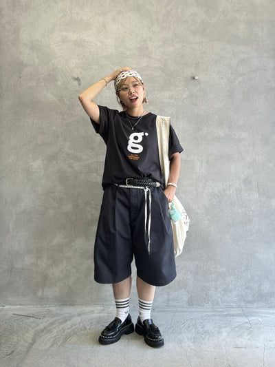 受付終了【予約販売】men'sサイズ／"g"フロッキープリントTシャツ／ING