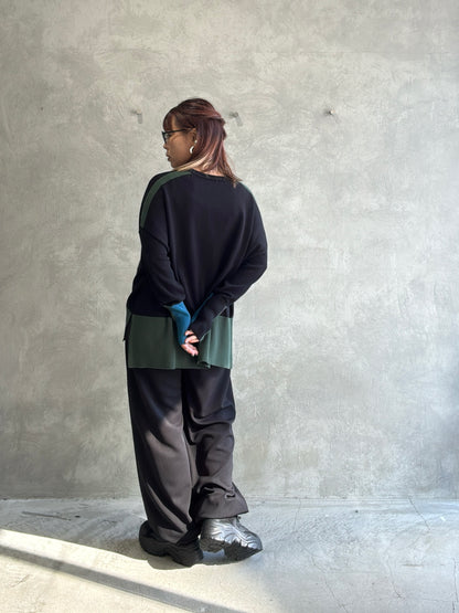 配色ドルマンニット