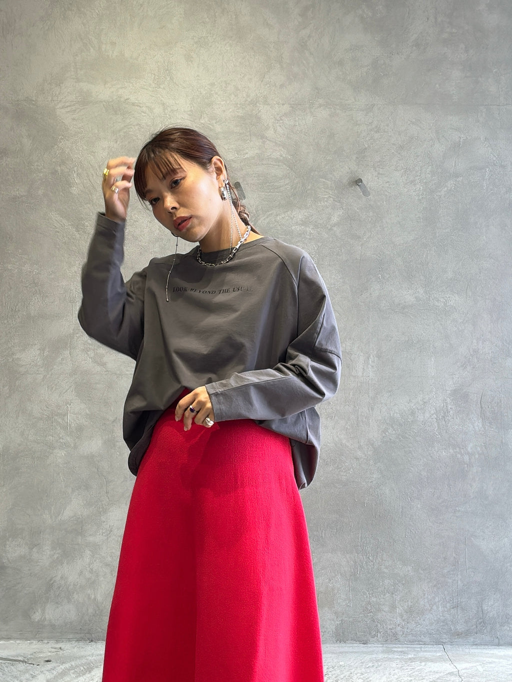 2way（ビル＆ロゴ）プリントカットソー／Dignite collier