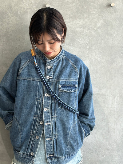 ⭐︎コラボ【予約販売】Denim・デニムカラー／2wayパラコードスマホショルダー／ネオホイップウェーブ／受注生産