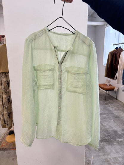 受付終了【予約販売】メタルビーズリネンコットンシャツ／8613209／LE MÉLANGE