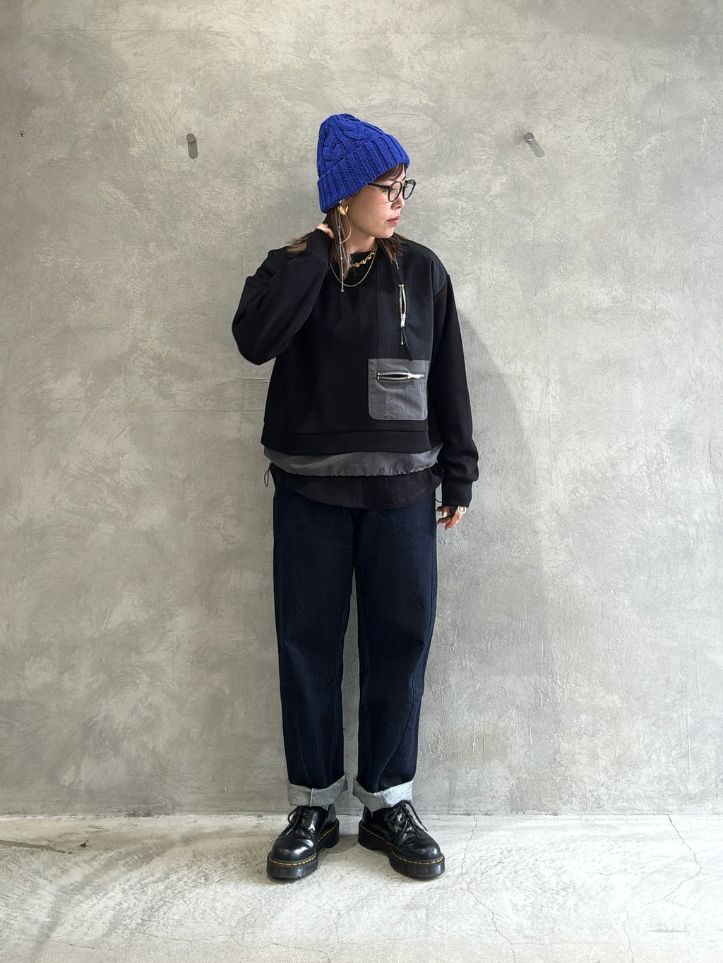 ナイロンドッキングスウェット