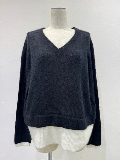 【予約⚡︎販売】配色レイヤーモヘアニット／604507／CYAN tokyo／2026 AW#1