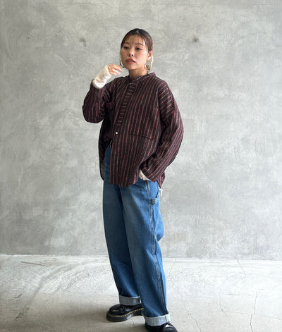 ストライプ柄シャツ／8613211／LE MÉLANGE