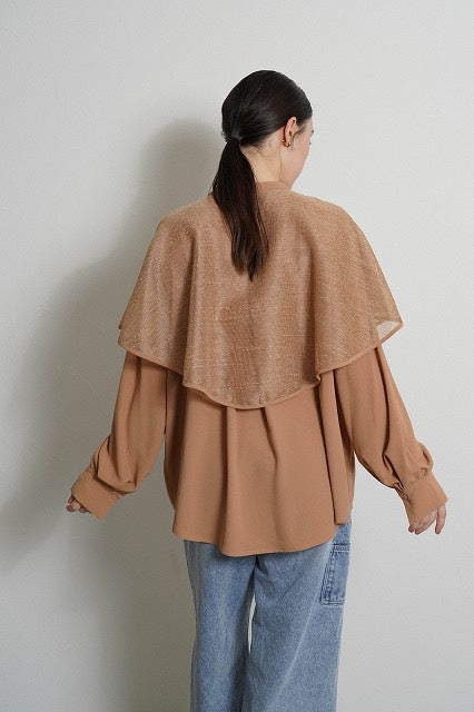 【予約⚡︎販売】ラメメッシュケープレイヤーシャツ／604500／CYAN tokyo／2026 AW#1