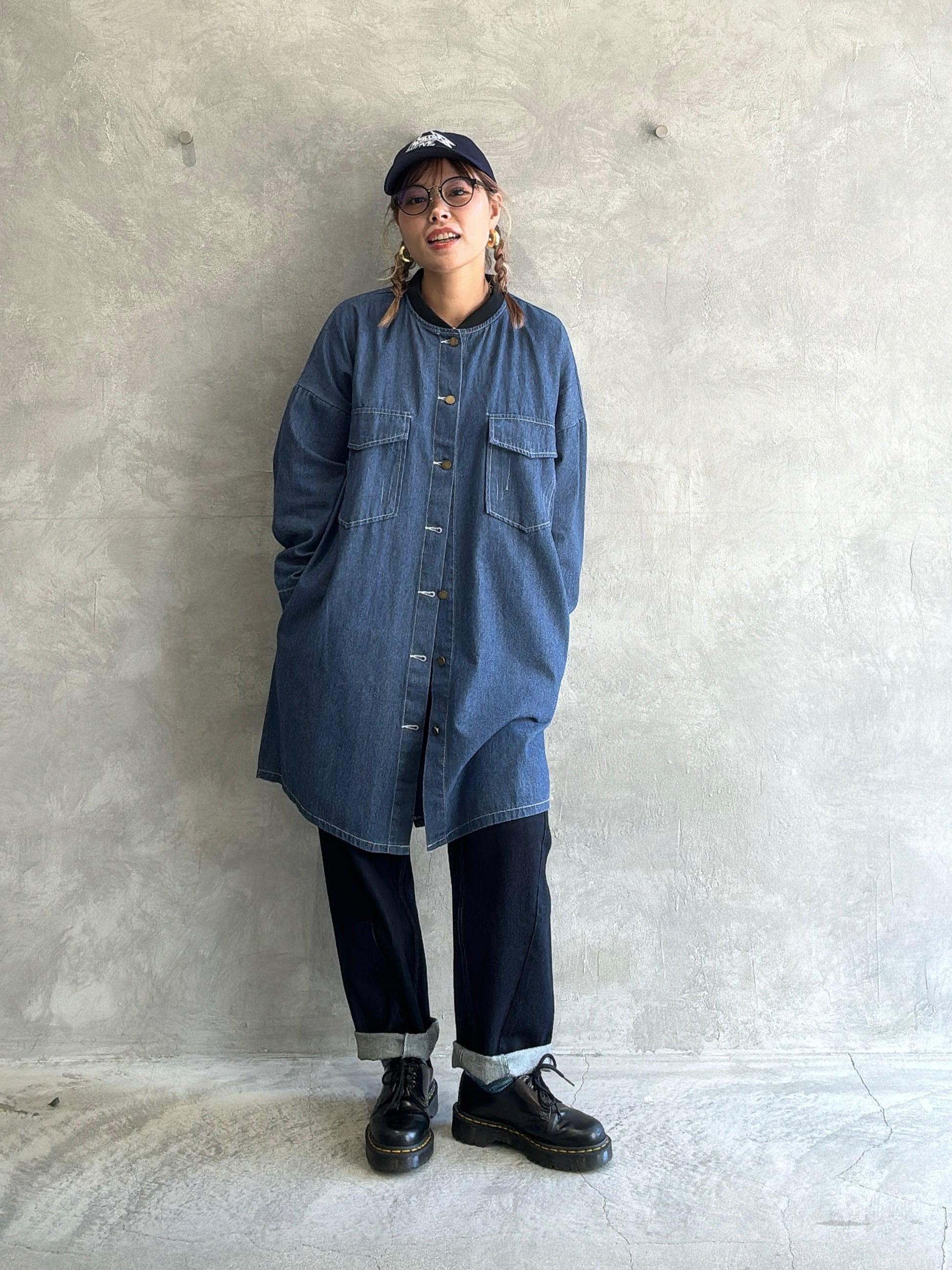 ロングデニムシャツ