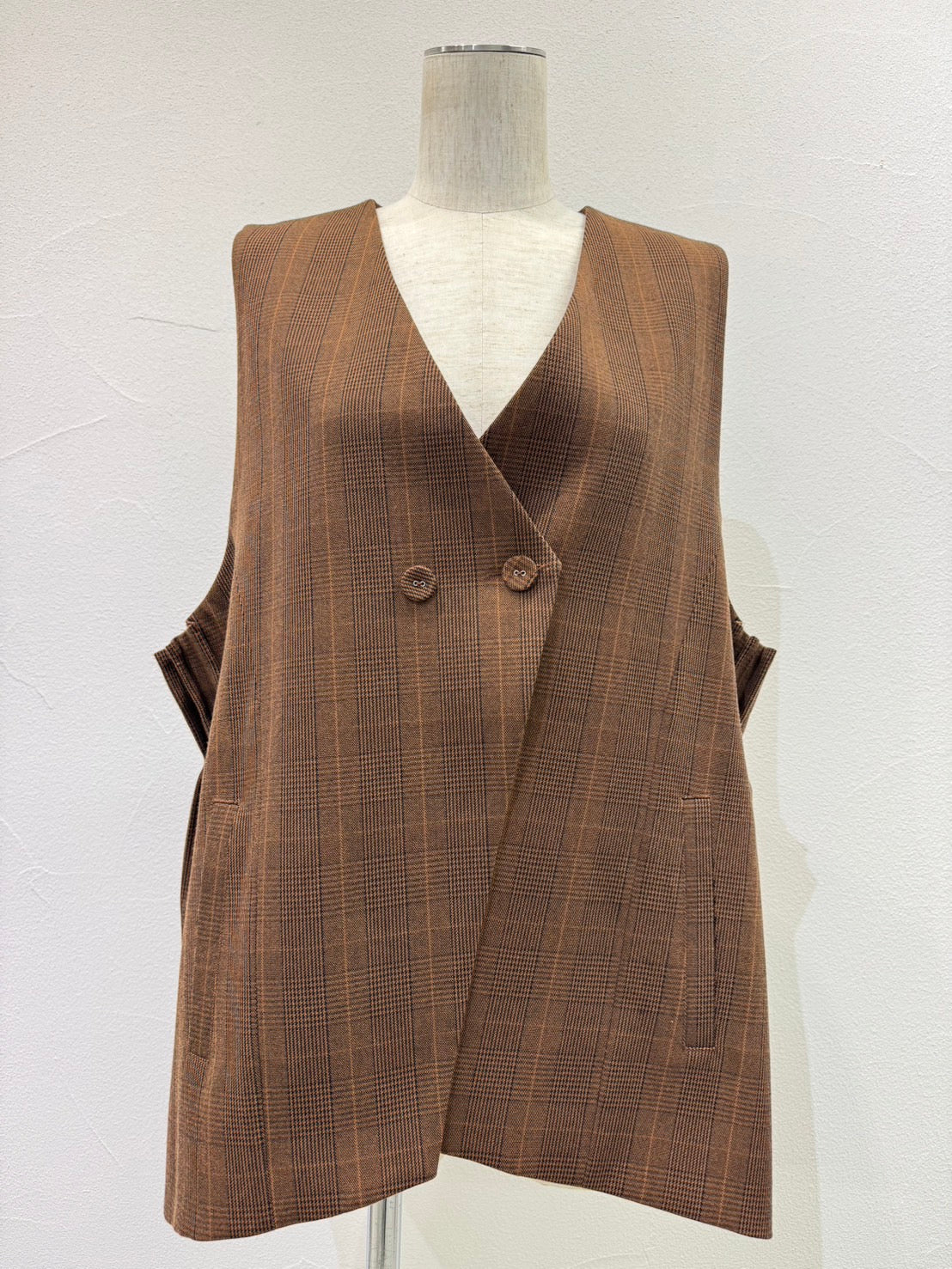 【予約⚡︎販売】アームプリーツグレンチェックベスト／604492／CYAN tokyo／2026 AW#1