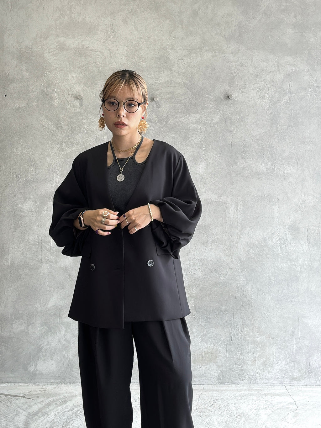 バルーンスリーブノーカラーJK／MG JK-26088-A／MARGAUX VINTAGE／2026 AW＃1