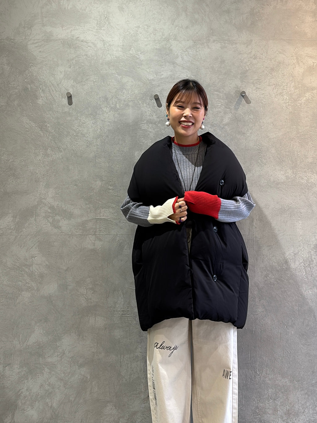 【再入荷】3カラー配色リブニット／LHELBIE