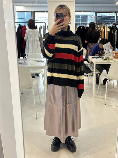 受付終了【予約⚡︎販売】異素材ボーダータートルニット／MG KN-26120-A／MARGAUX VINTAGE／2026 AW＃2