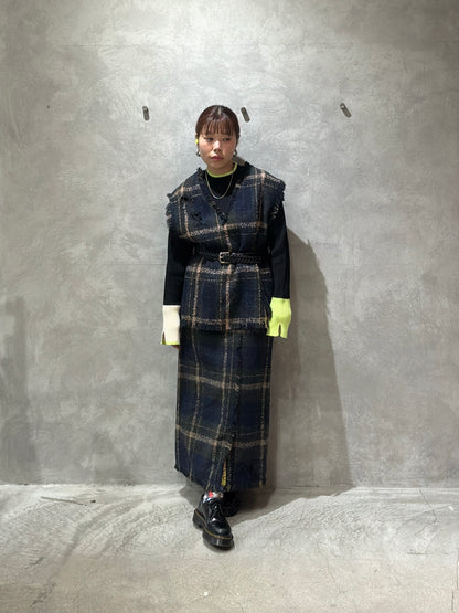 クラッシュツイードタイトスカート／the Nines