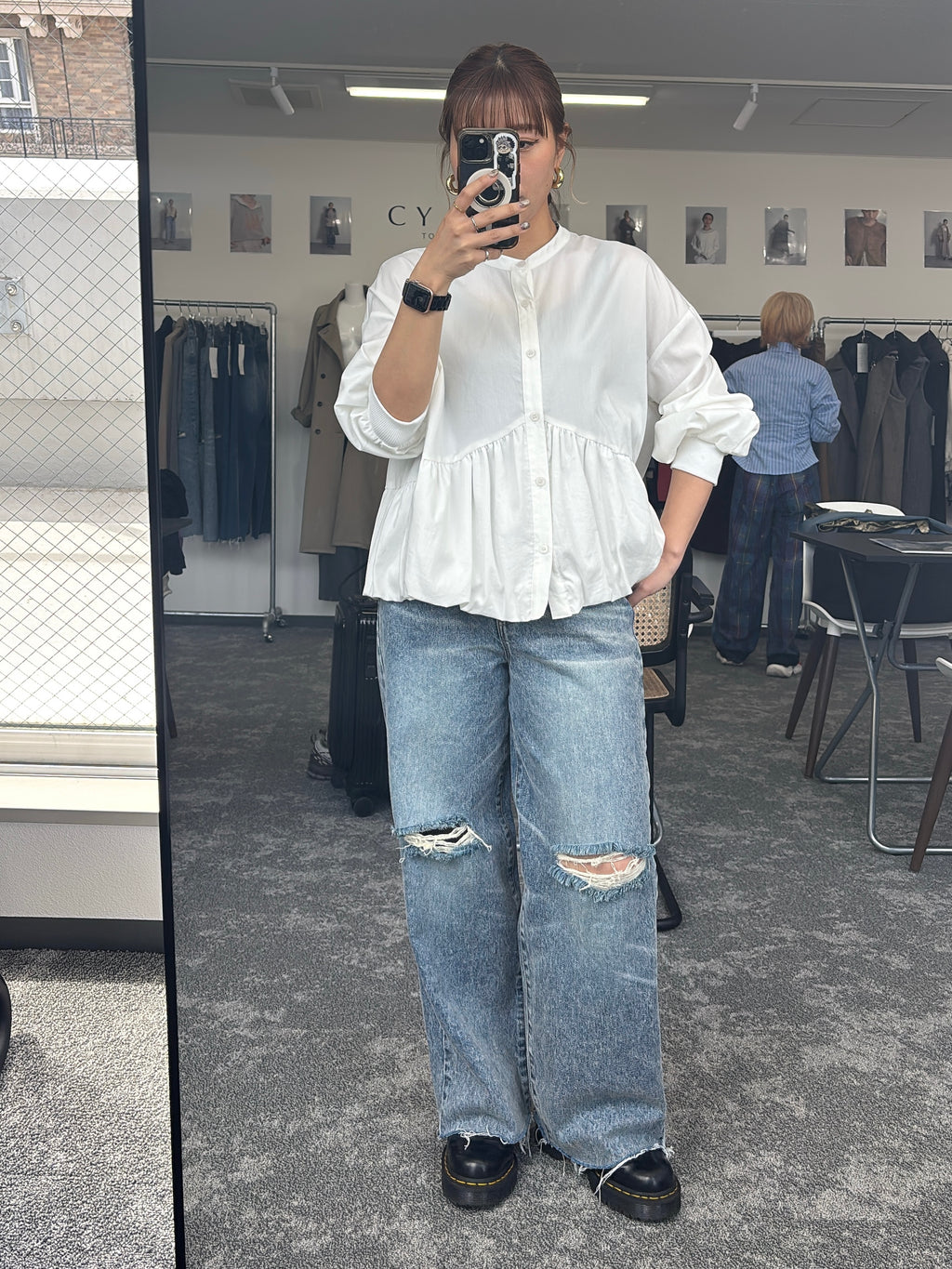【予約⚡︎販売】ギャザーバルーンシャツ／604489／CYAN tokyo／2026 AW#1