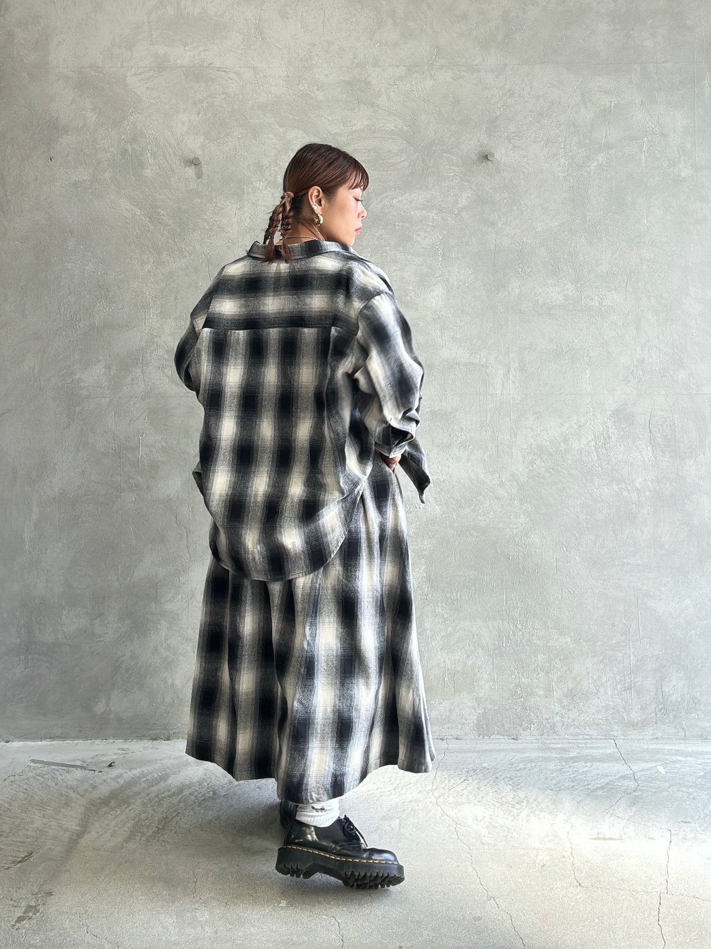 チェックシャツ／Dignite collier