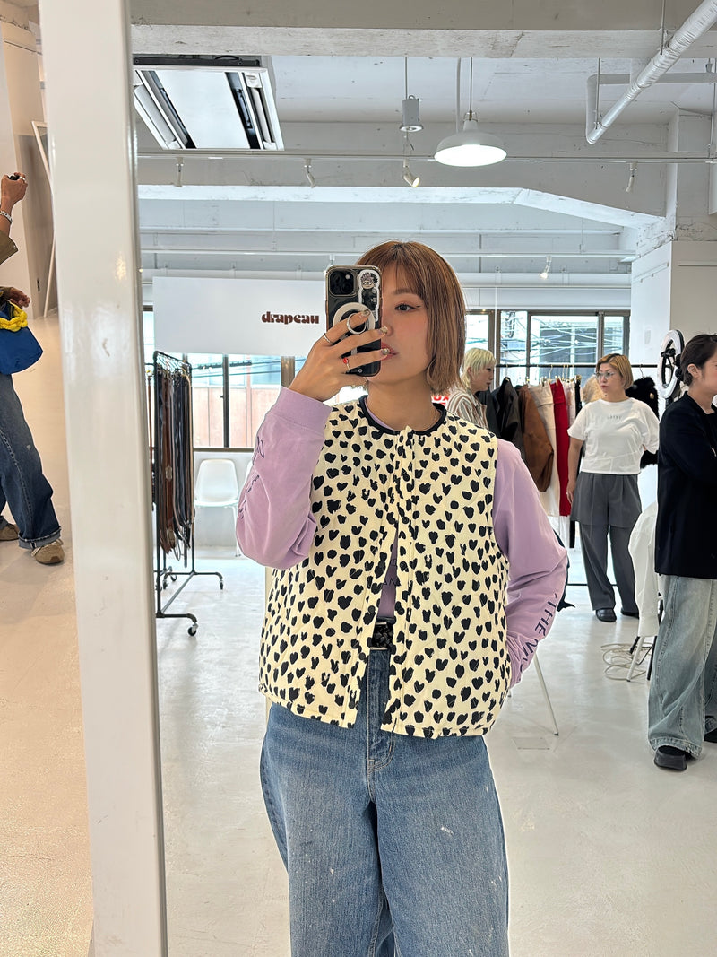 受付終了【予約⚡︎販売】ハート柄パディングベスト／MG JK-26086-A／MARGAUX VINTAGE／2026 AW＃1