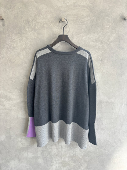 配色ドルマンニット