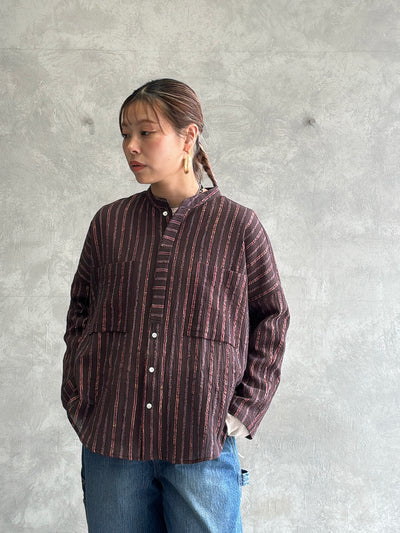 ストライプ柄シャツ／8613211／LE MÉLANGE