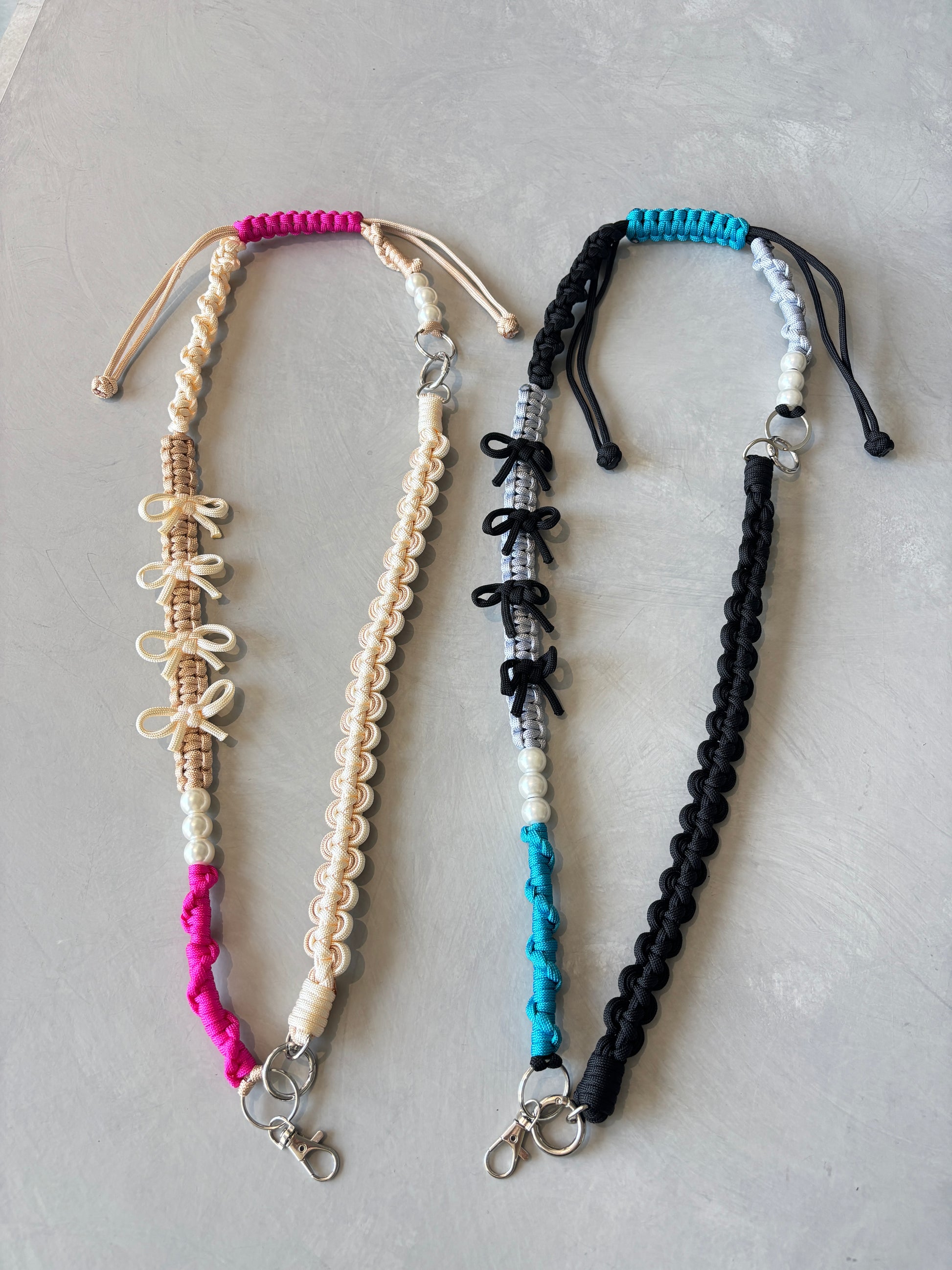 ⭐︎コラボ【予約販売】3wayパラコードショルダー／リボンパール／受注生産