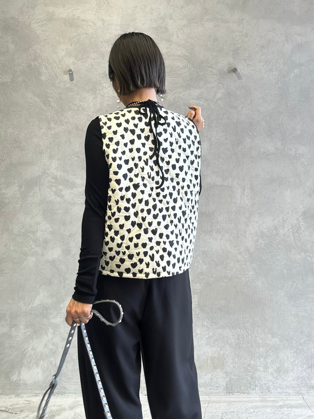 ハート柄パディングベスト／MG JK-26086-A／MARGAUX VINTAGE／2026 AW＃1