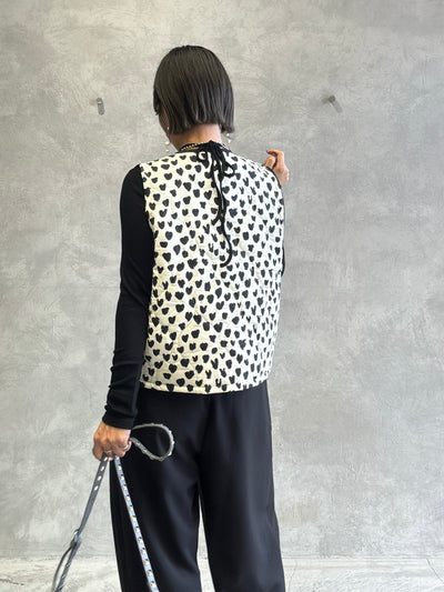 ハート柄パディングベスト／MG JK-26086-A／MARGAUX VINTAGE／2026 AW＃1