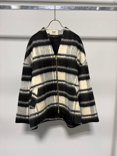 【予約⚡︎販売】シャギージップコート（チェック柄）／MG CO-26129-A／MARGAUX VINTAGE／2026 AW＃2