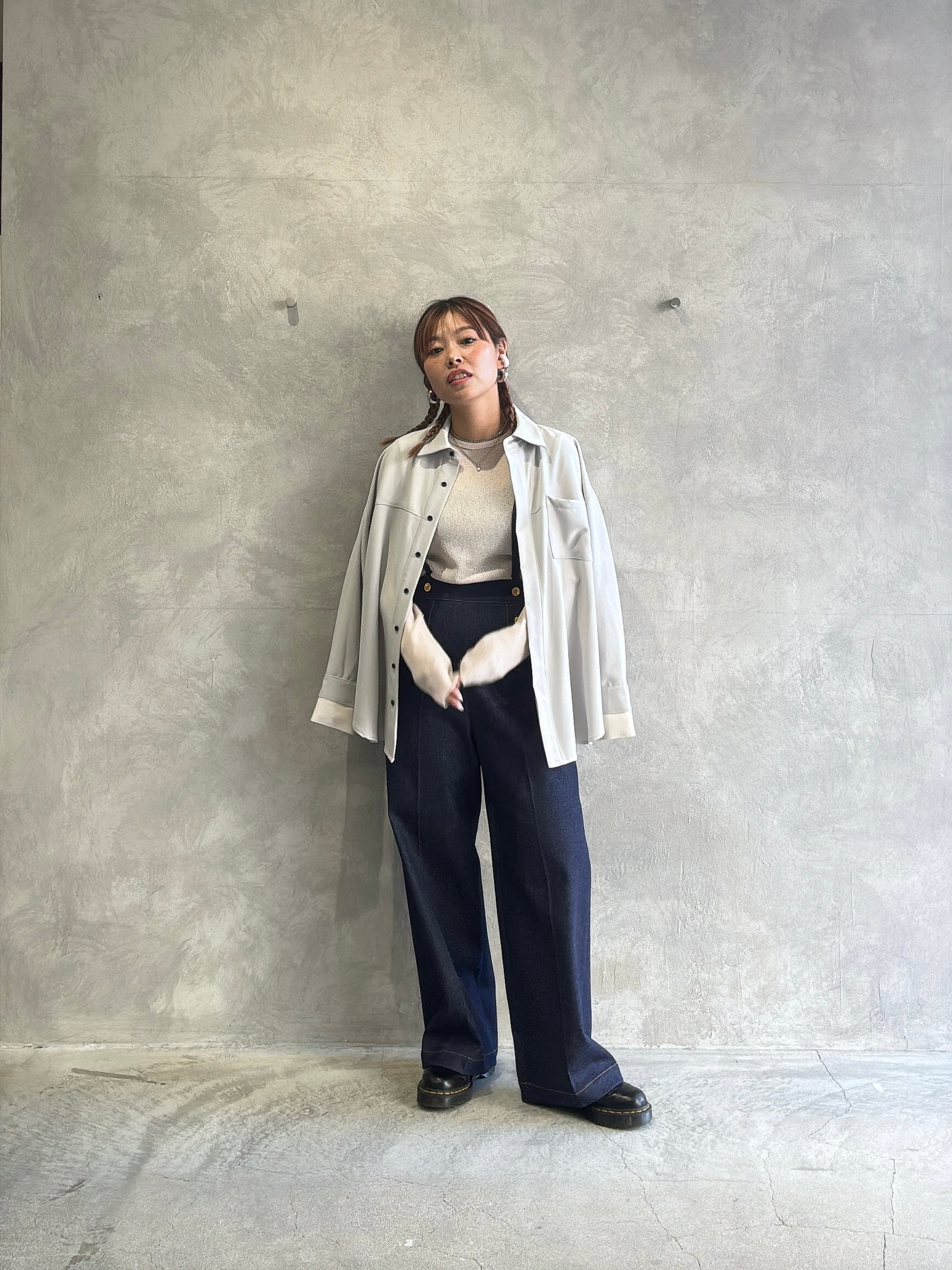 trois／ストレッチデニムストラップマリンパンツ