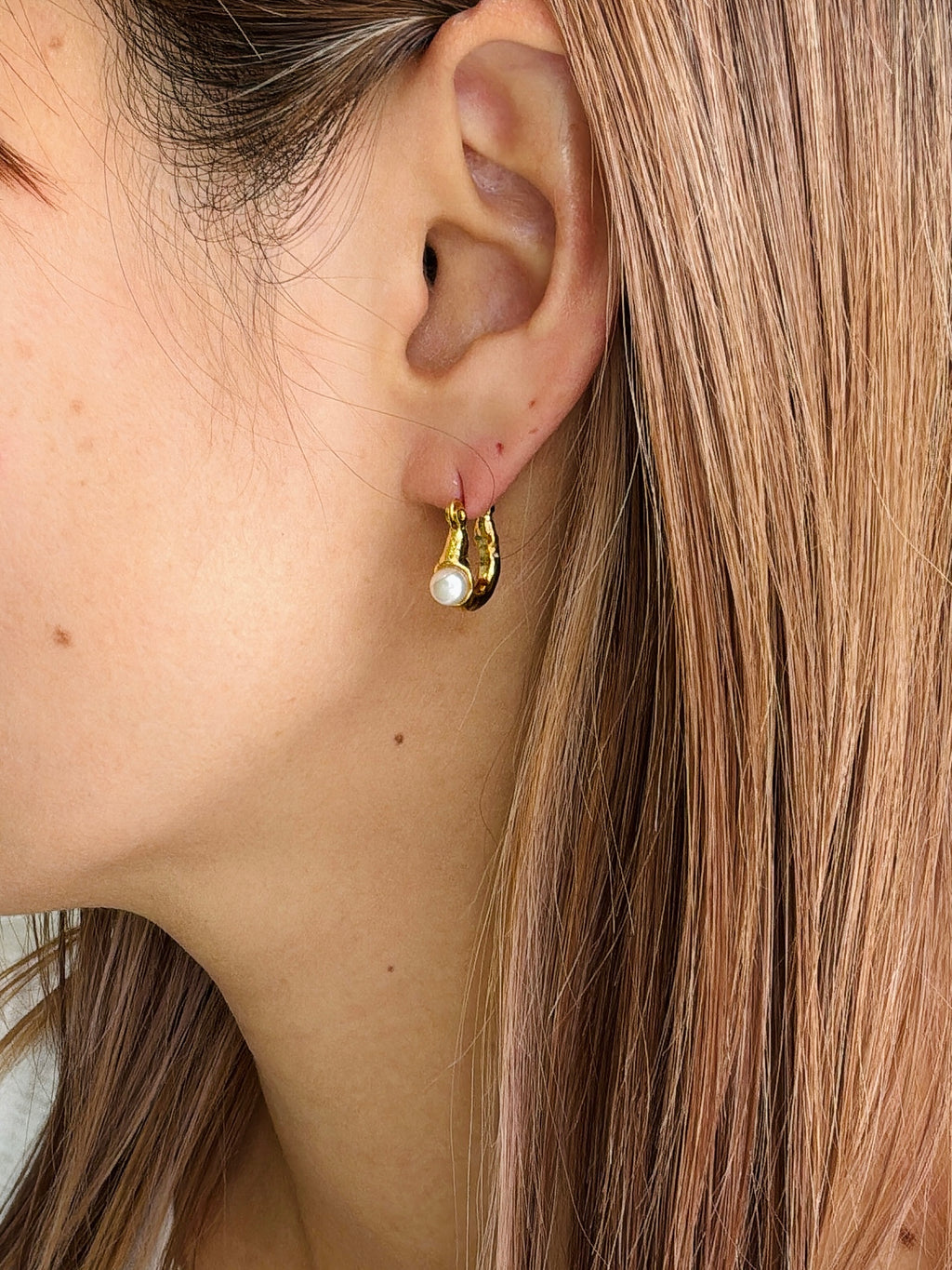 【予約販売】ニュアンスメタルパールピアス