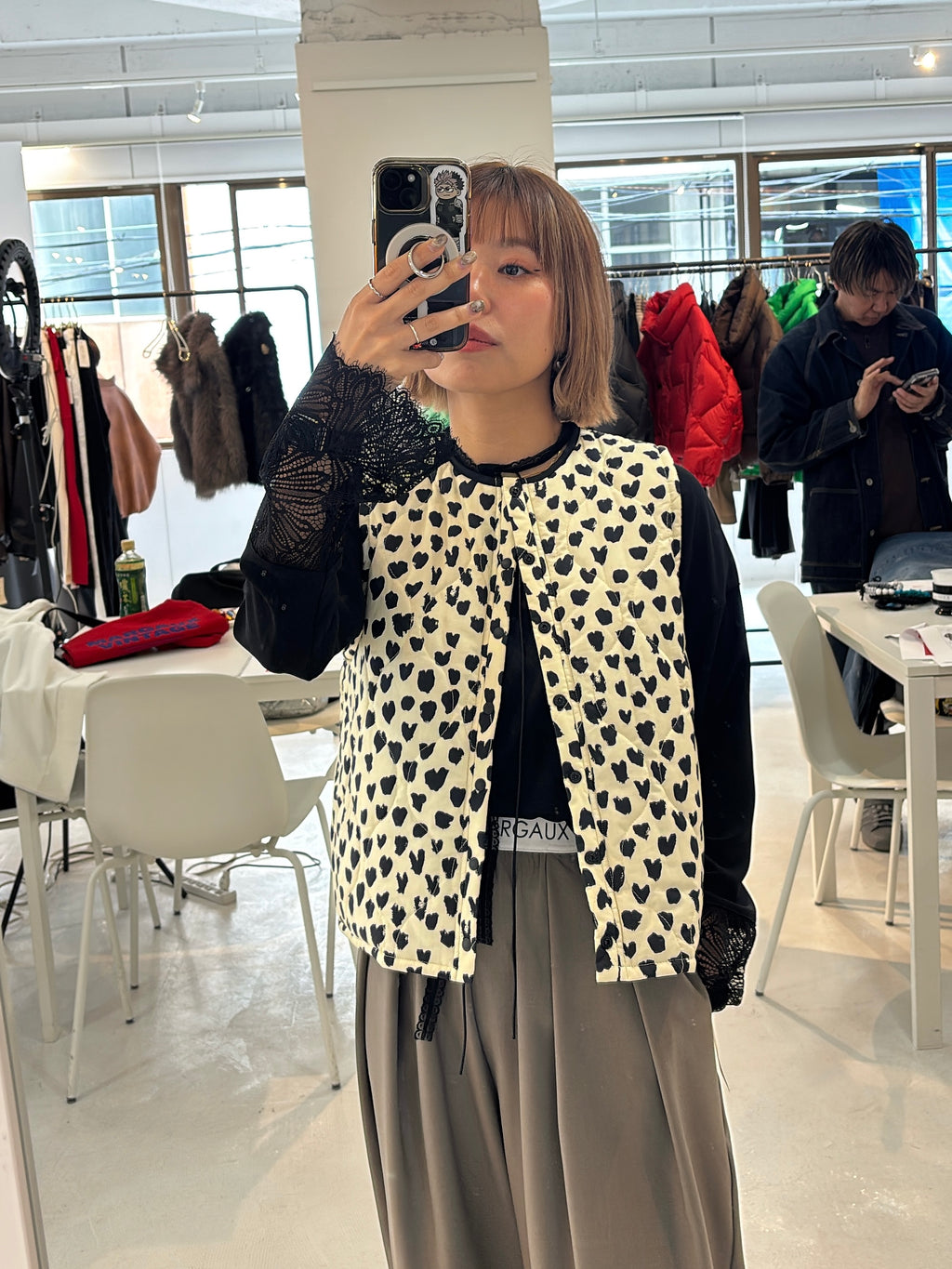 受付終了【予約⚡︎販売】ハート柄パディングベスト／MG JK-26086-A／MARGAUX VINTAGE／2026 AW＃1