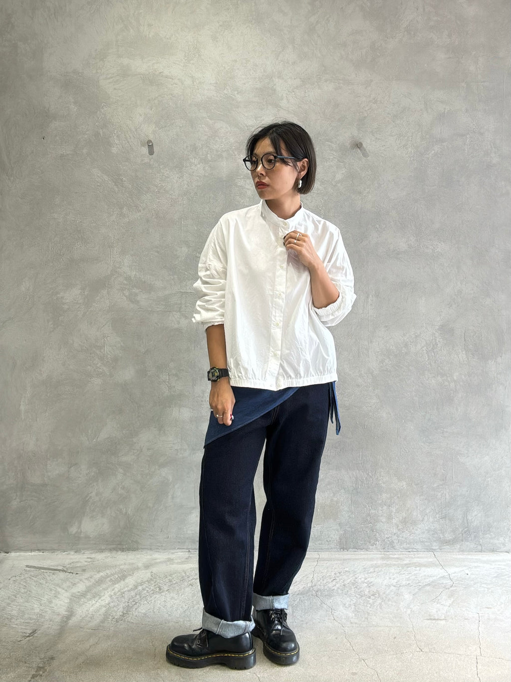 【予約販売】裾ギャザーシャツ／le vent souffle