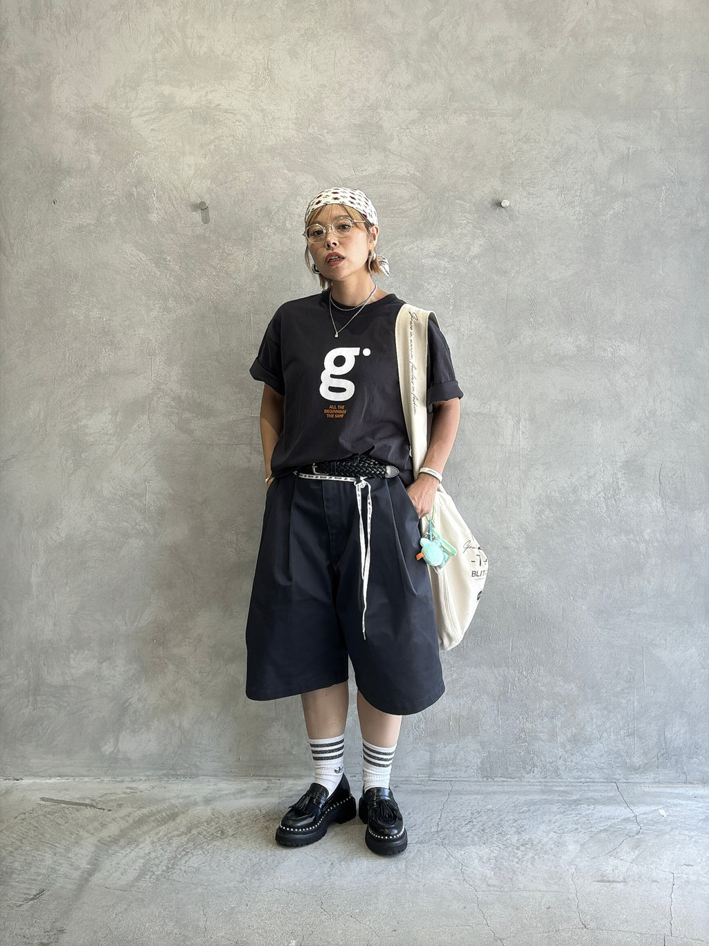 受付終了【予約販売】men'sサイズ／"g"フロッキープリントTシャツ／ING
