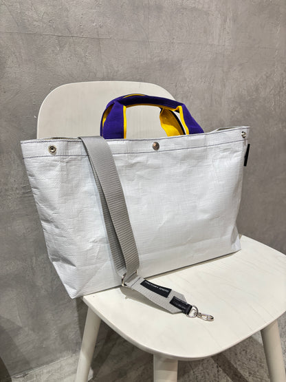 【予約販売】パープル×イエロー（本体：ホワイト）／FACTORY OMOTO／BASIC TOTE