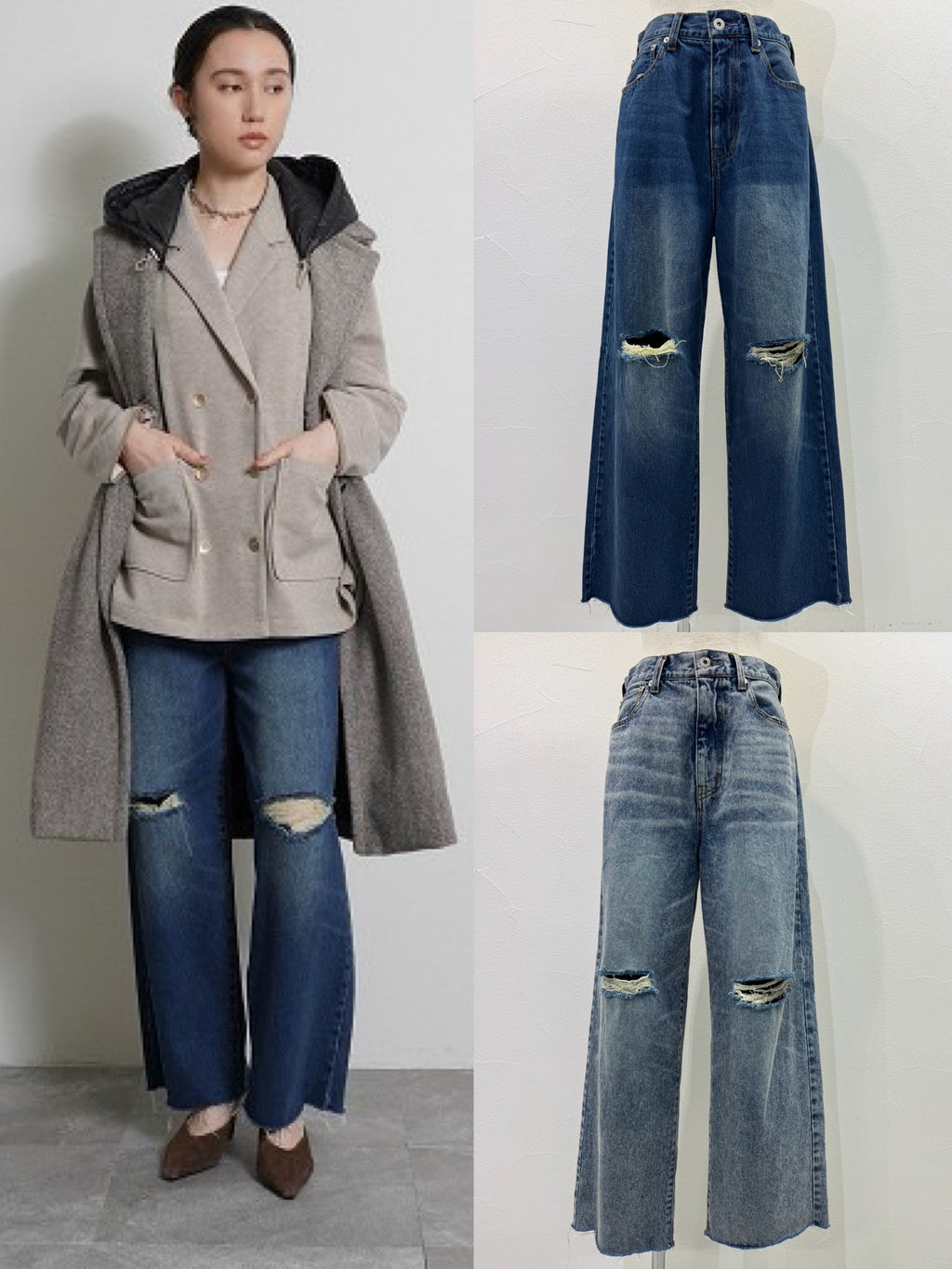 【予約⚡︎販売】クラッシュデニムヴィンテージワイドパンツ／604494／CYAN tokyo／2026 AW#1