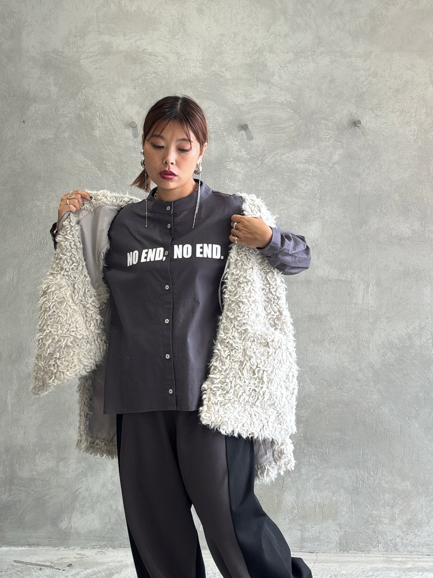 バックオーバーカーリーファーベスト／CYAN TOKYO – No.9-the Nines-