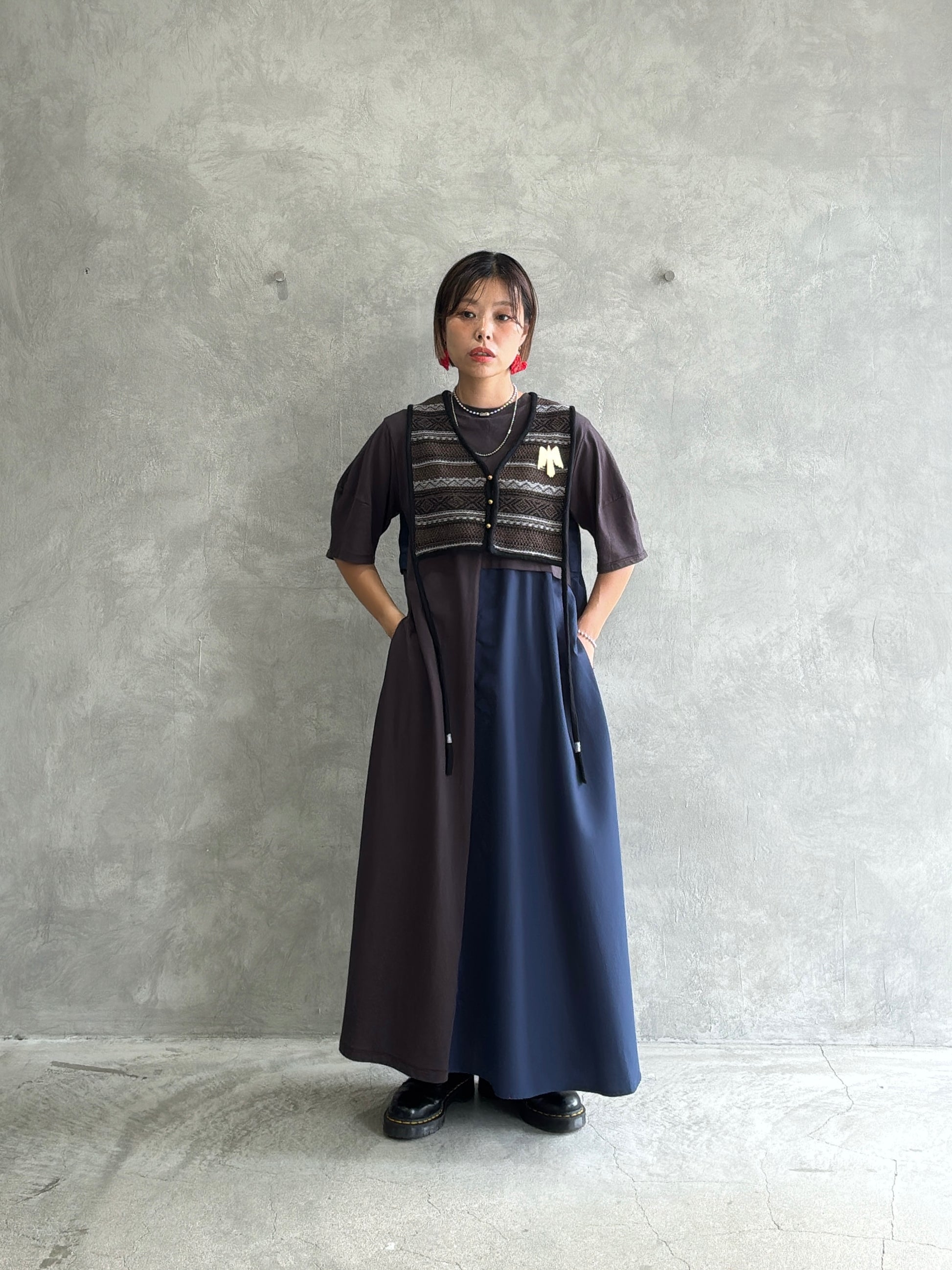 ジャガードVネックベスト／#8642701／LE MÉLANGE／2026 AW #1