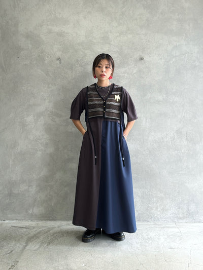 ジャガードVネックベスト／#8642701／LE MÉLANGE／2026 AW #1
