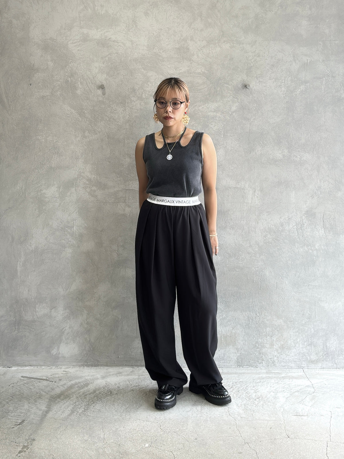 ロゴウエストタックパンツ／MG PT-26089-A／MARGAUX VINTAGE／2026 AW＃1