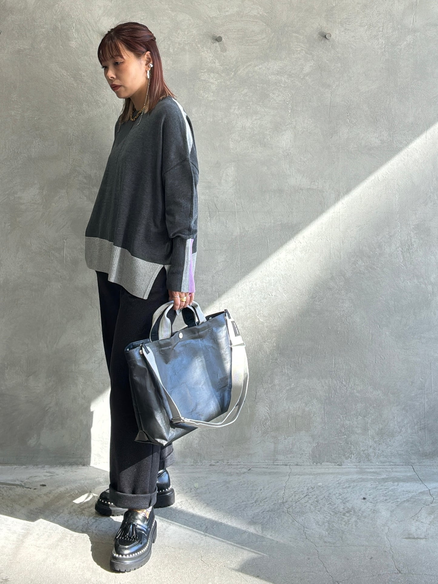 【予約販売】グレー×ブラック（本体：ブラック）／FACTORY OMOTO／BASIC TOTE