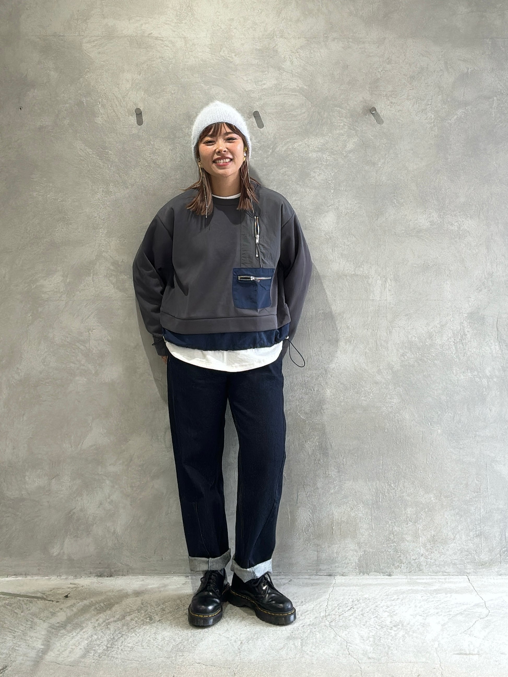 ナイロンドッキングスウェット