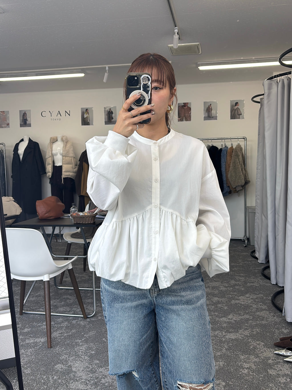 【予約⚡︎販売】ギャザーバルーンシャツ／604489／CYAN tokyo／2026 AW#1