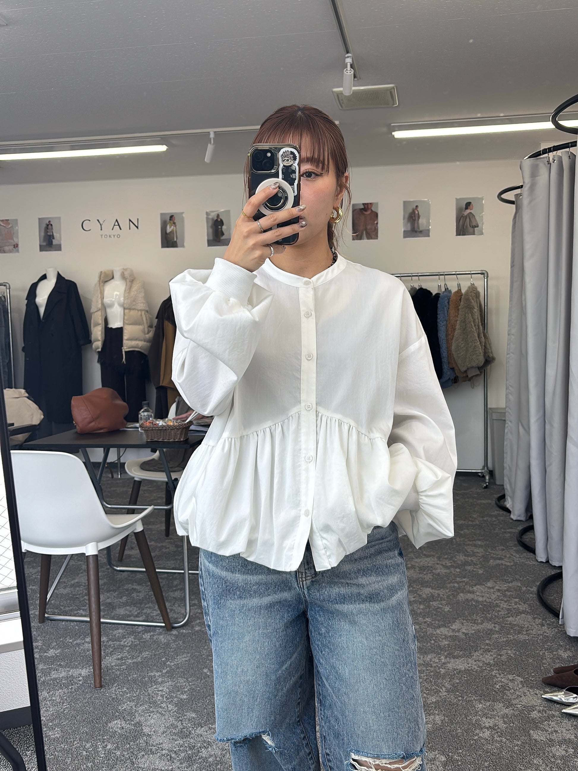 【予約⚡︎販売】ギャザーバルーンシャツ／604489／CYAN tokyo／2026 AW#1