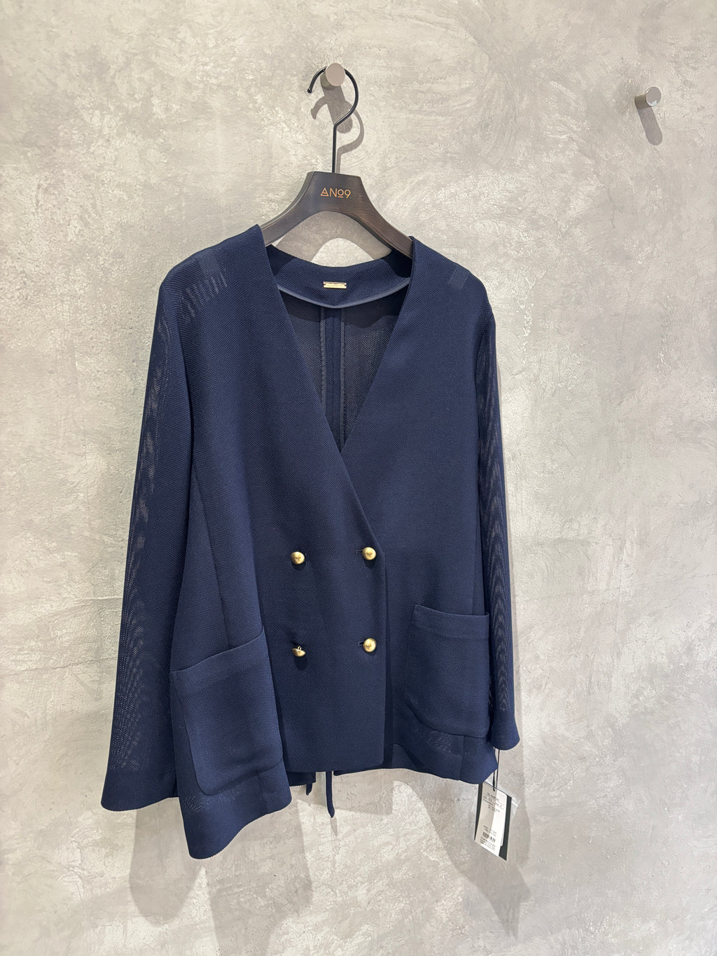 メッシュノーカラージャケット／Dignite collier