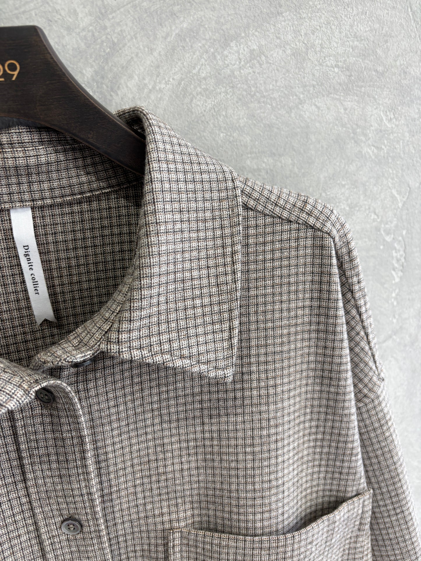 ピーチ起毛チェックシャツ／Dignite collier