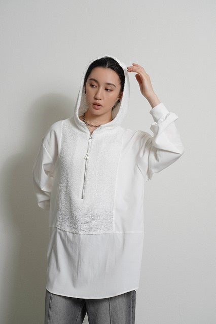 【予約⚡︎販売】パイルフーディスリットプルオーバー／604501／CYAN tokyo／2026 AW#1