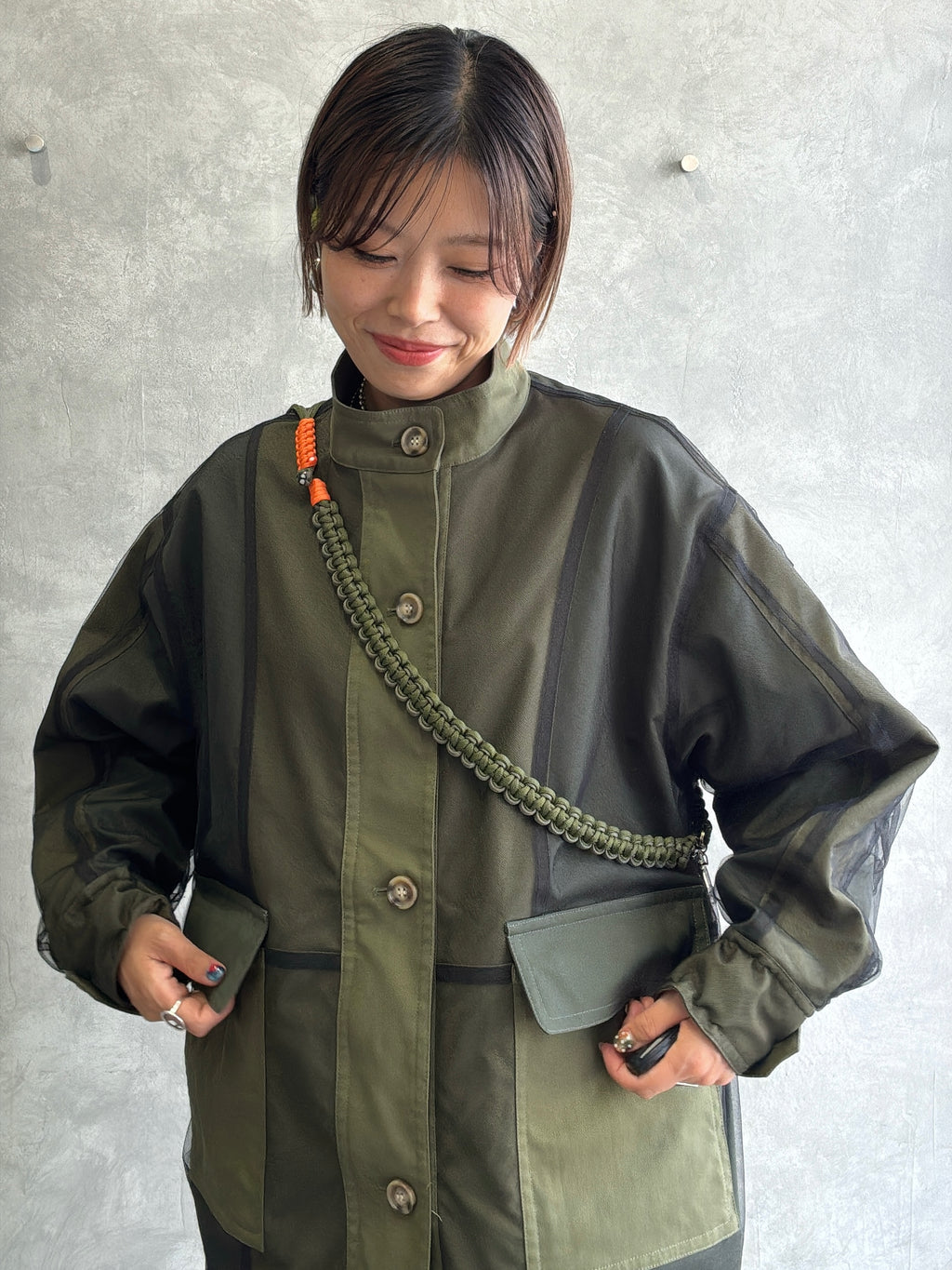 ⭐︎コラボ【予約販売】MA-1カラー／2wayパラコードスマホショルダー／ネオホイップウェーブ／受注生産