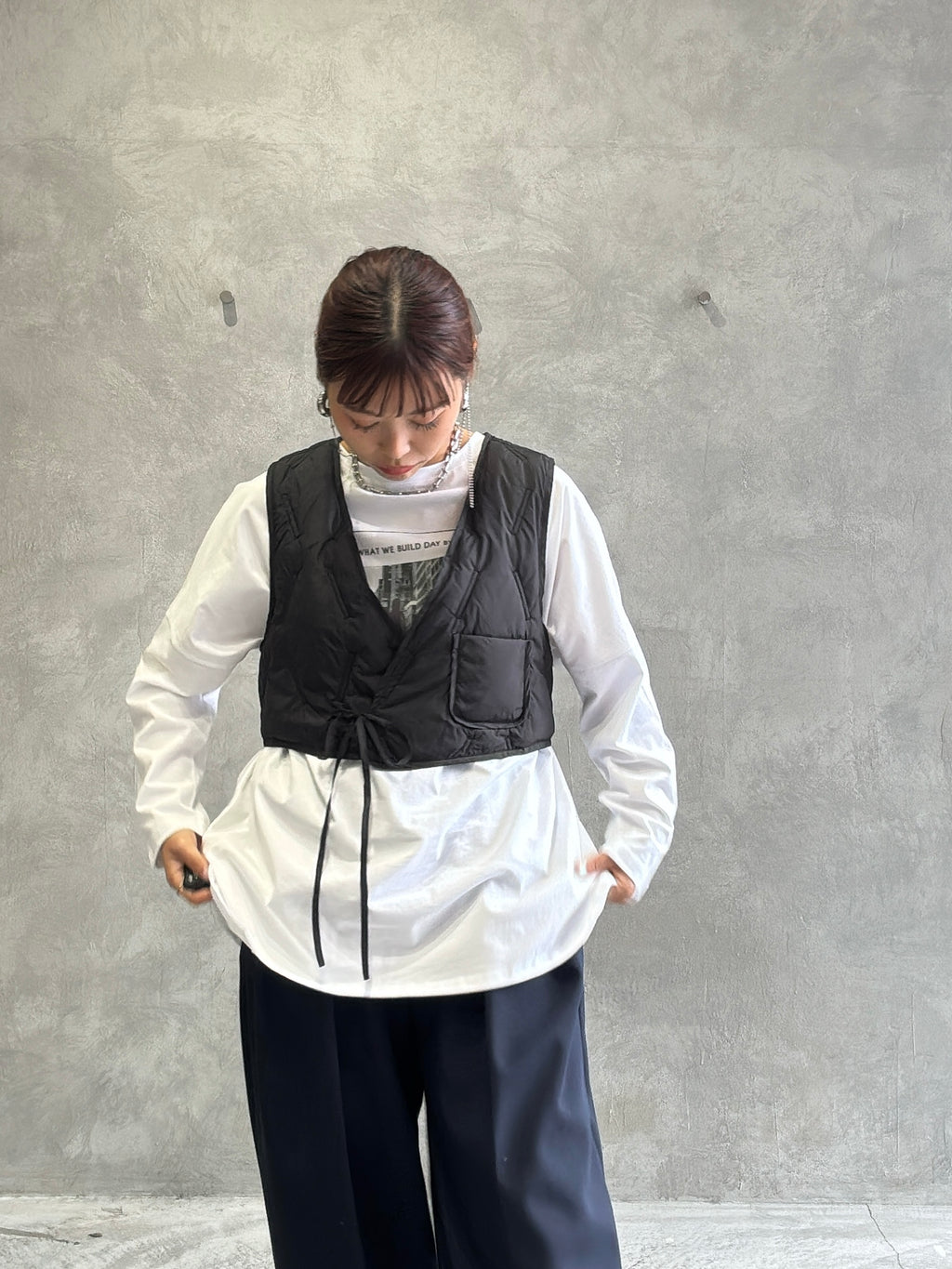 2way（ビル＆ロゴ）プリントカットソー／Dignite collier